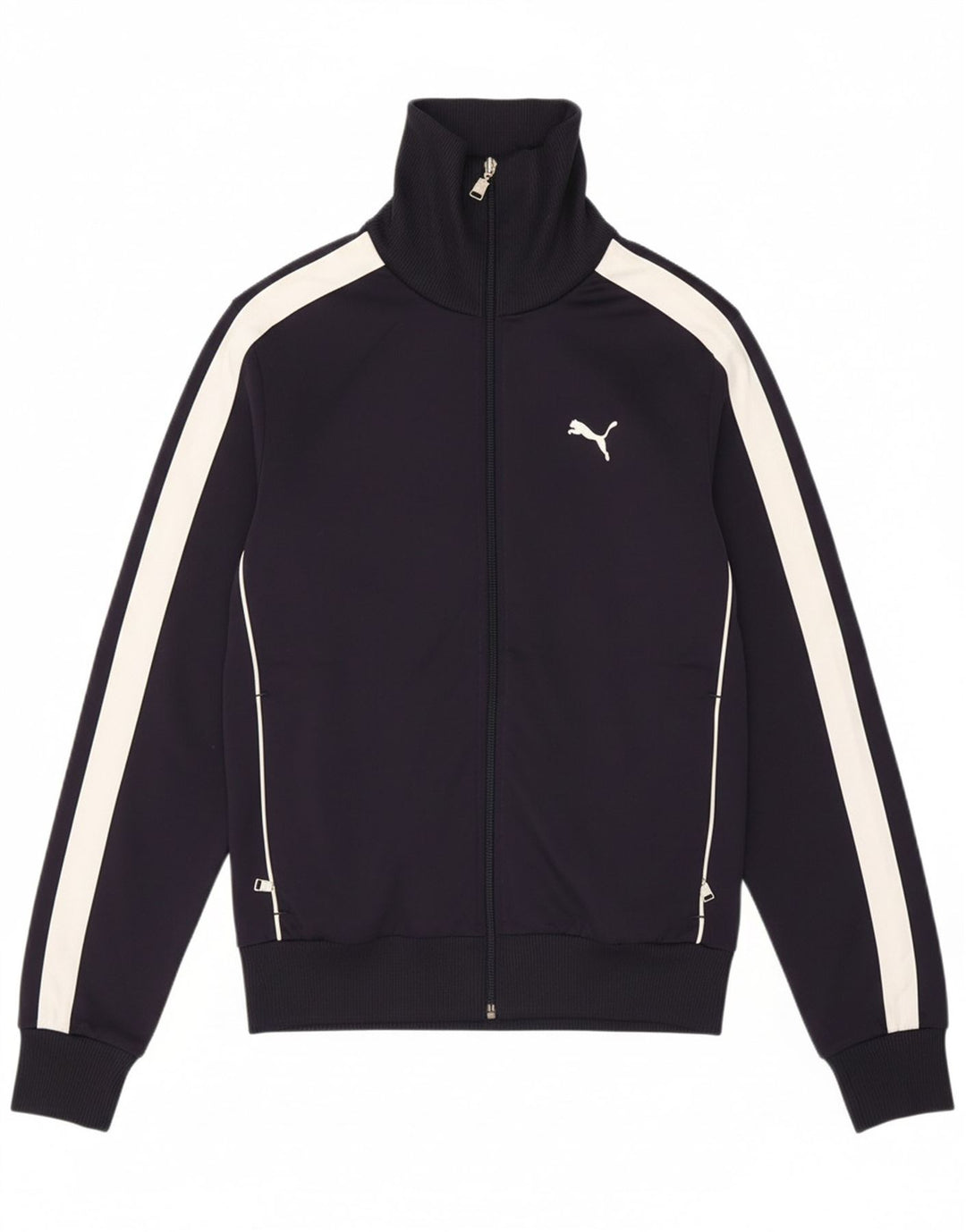 PUMA Mens Tracksuit Top Jacket Small Navy Blue Colourblock Polyester Vintage Puma and Second-Hand Puma from Messina Hembry 