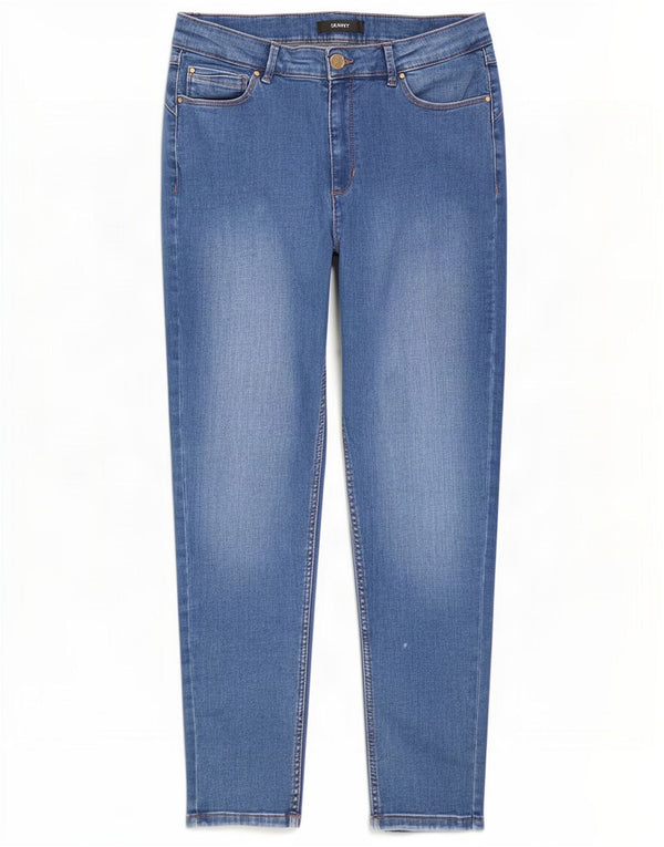 Marks & Spencer Womens Skinny Jeans UK 14 Medium W30 L26 Blue Cotton
