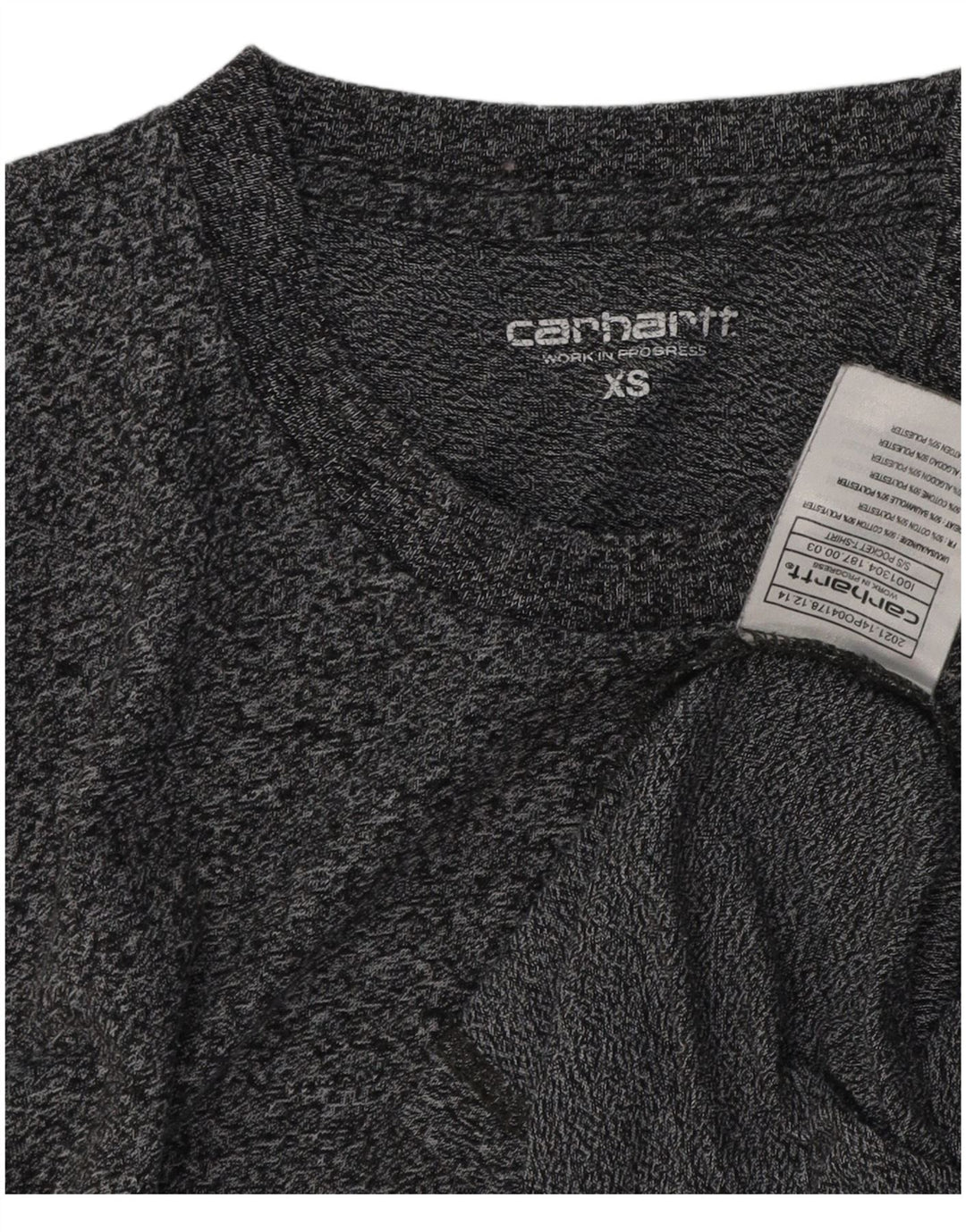 CARHARTT Herre T-Shirt Top XS Grå Flecked Bomuld