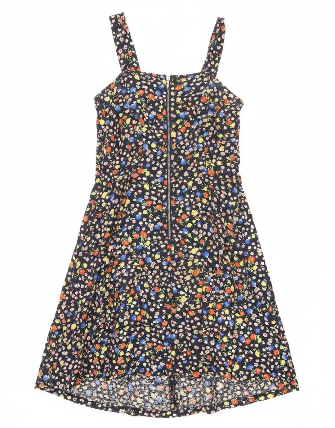 Vintage Dame Solkjole UK 12 Medium Navy Blue Floral