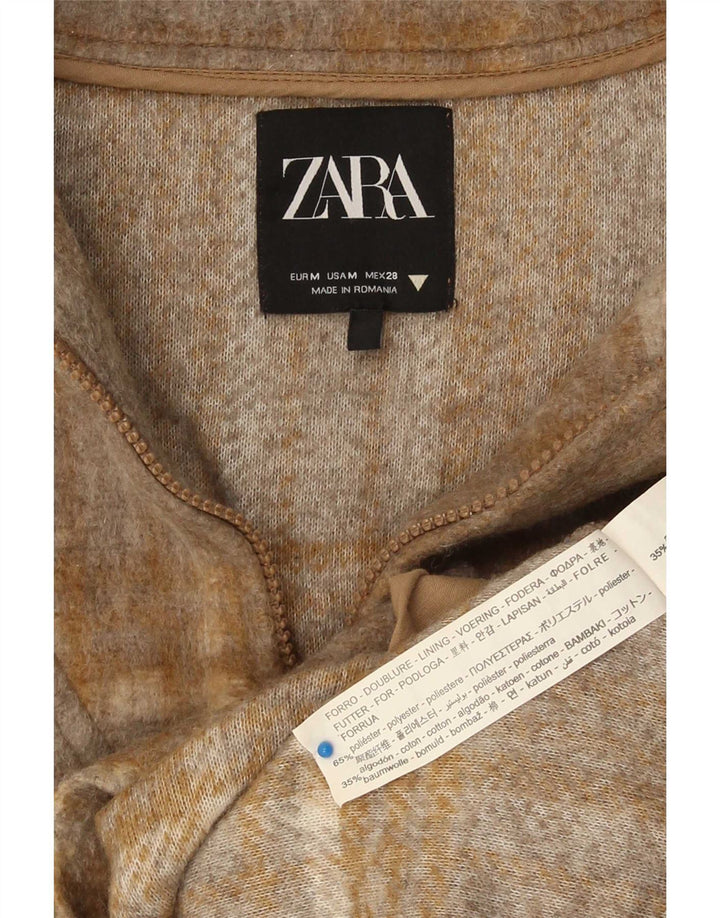 Zara Dame Oversized Sweatshirt Jumper UK 14 Medium Brown Patchwork