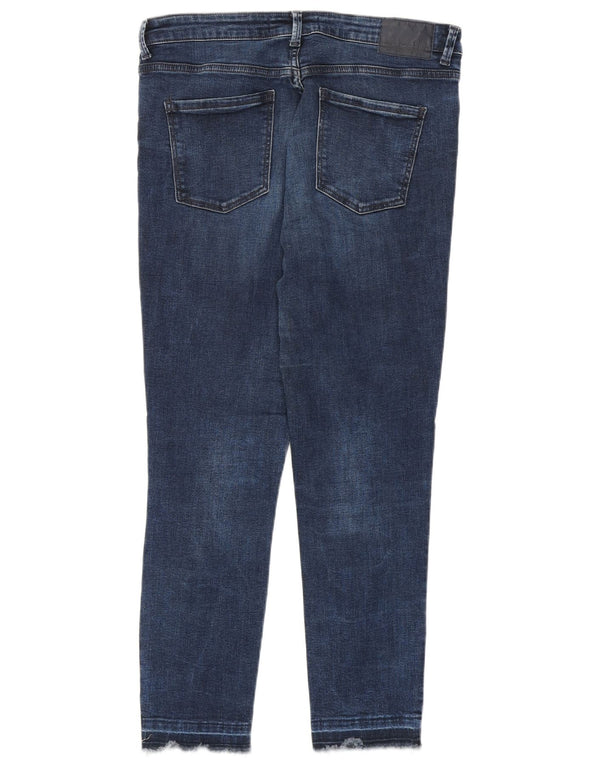Zara Dame Distressed Skinny Jeans EU 40 Medium W30 L26 Marineblå Bomuld