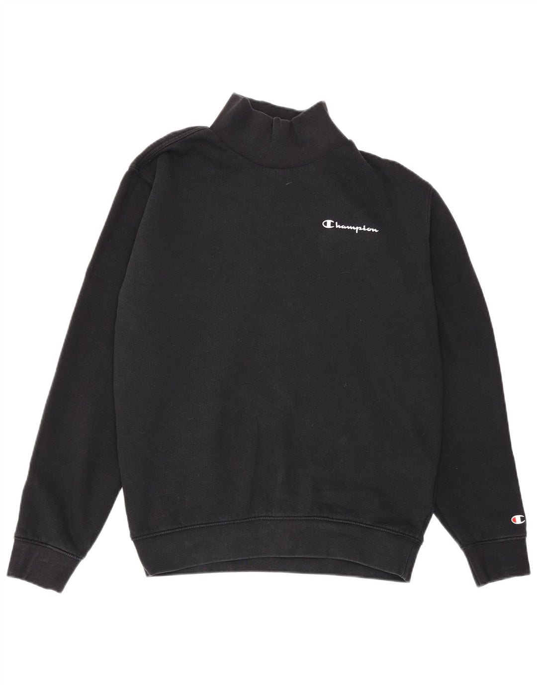 Champion Womens Oversized Sweatshirt Jumper UK 10 Small Black Bomuld