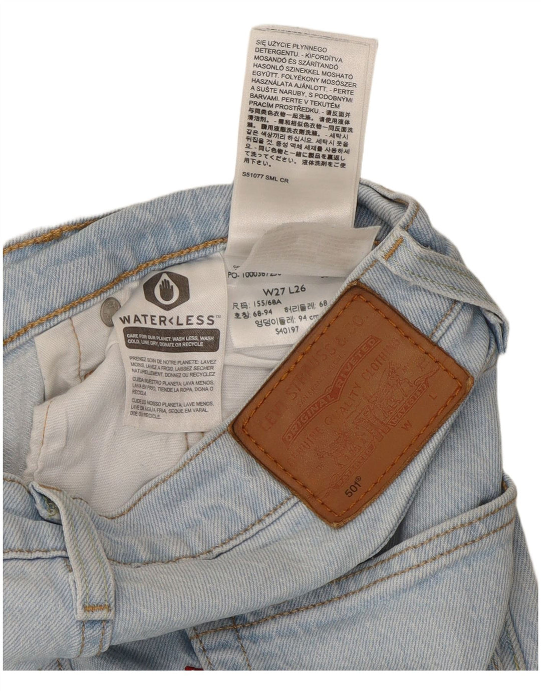 Levi's Dame 501 Straight Jeans W27 L26 Blå Bomuld
