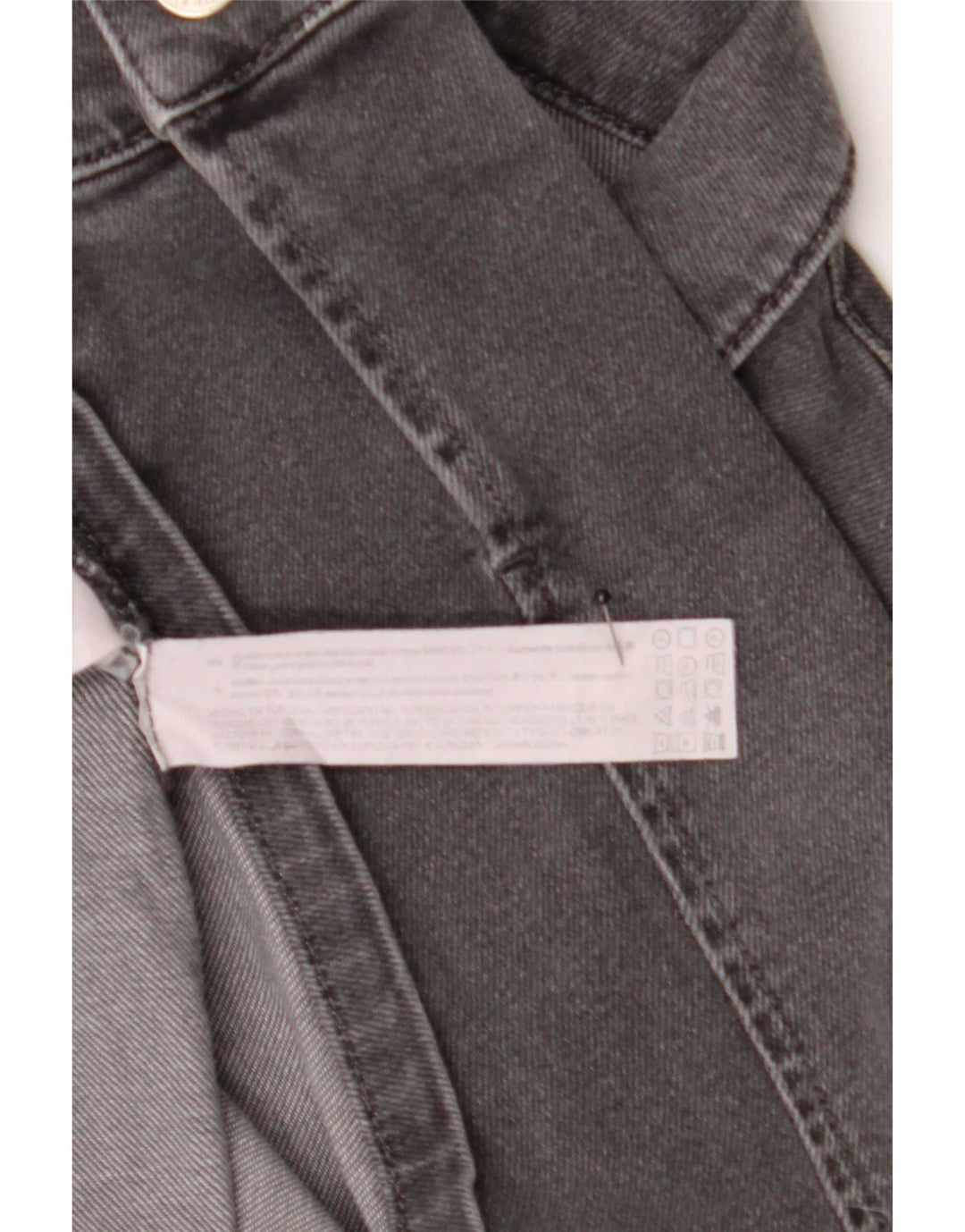 Zara Dame Denim Kjole UK 12 Medium Grå Bomuld