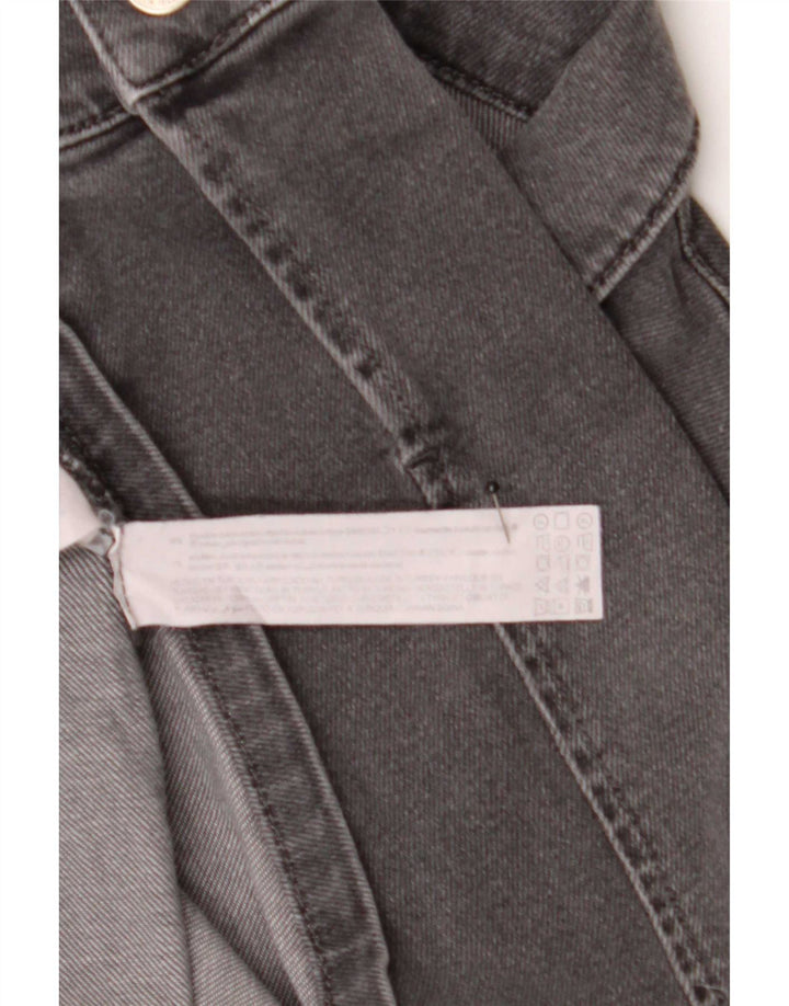 Zara Dame Denim Kjole UK 12 Medium Grå Bomuld
