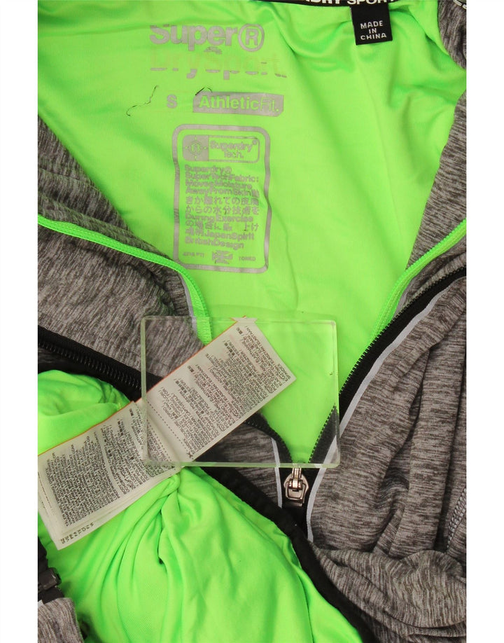 Superdry Grafisk træningsdragt med hætte til mænd, lille jakke, grå flækket