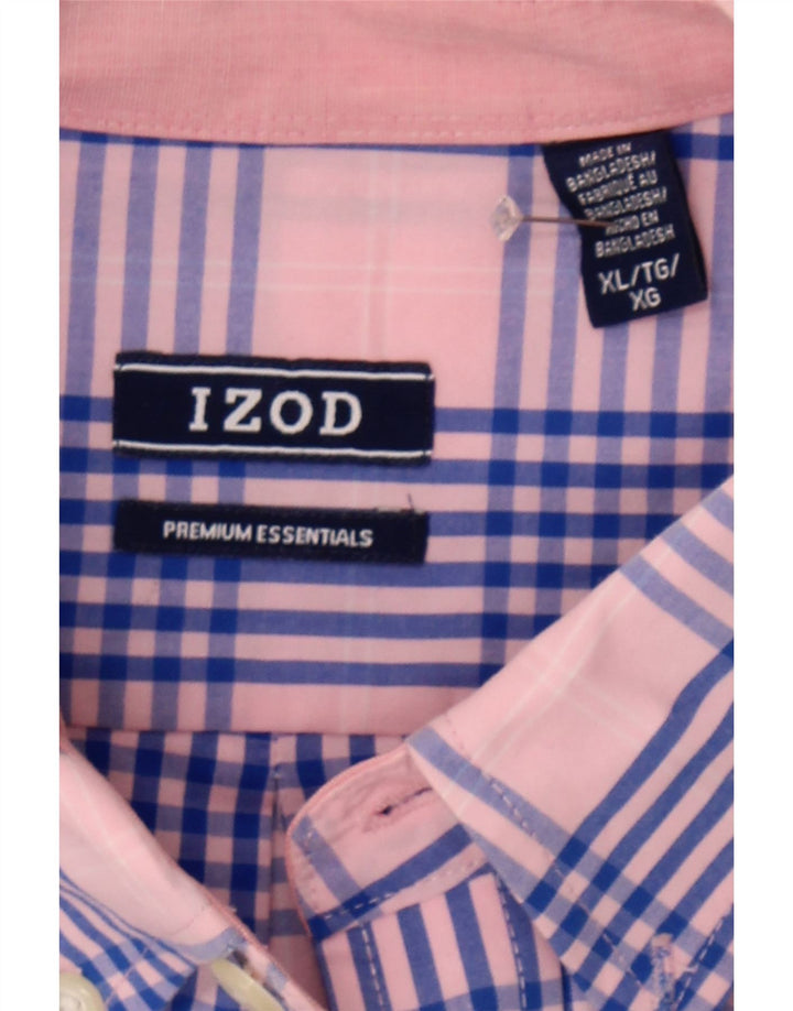 IZOD Mens Shirt XL Pink Check Cotton Vintage Izod and Second-Hand Izod from Messina Hembry 