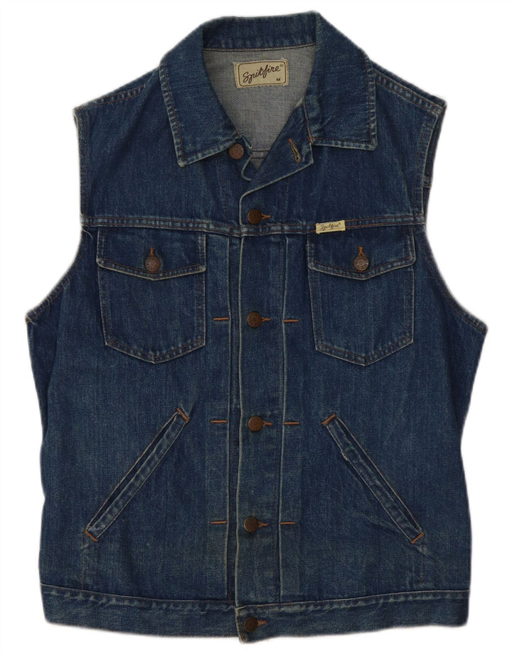 Spitfire Herre Denim Gilet UK 38 Medium Navy Blue