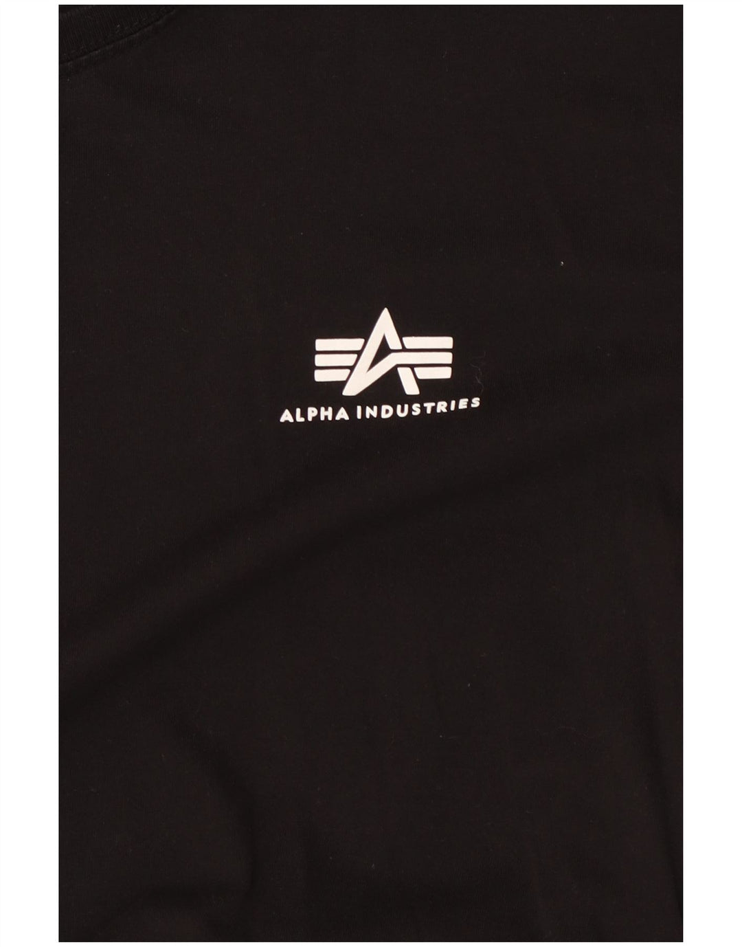 ALPHA INDUSTRIES Mens Top Long Sleeve Large Black Cotton