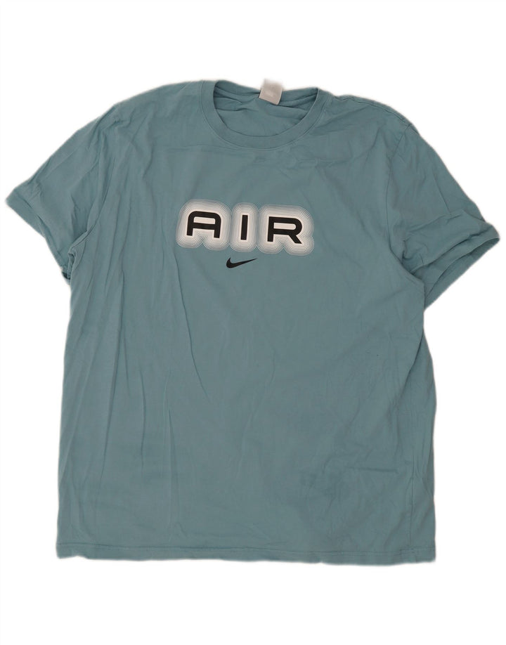 Nike grafisk T-shirt top til mænd 2XL blå bomuld