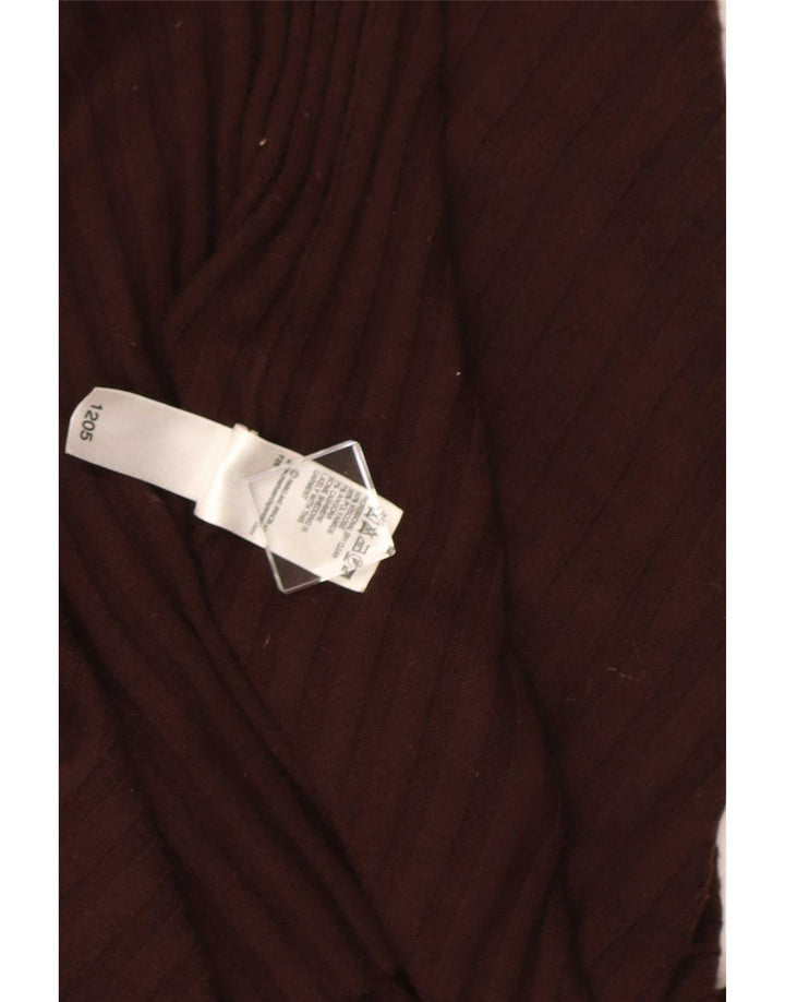 Marks & Spencer Dame Asymmetrisk Cardigan Sweater UK 8/10 Lille Brun