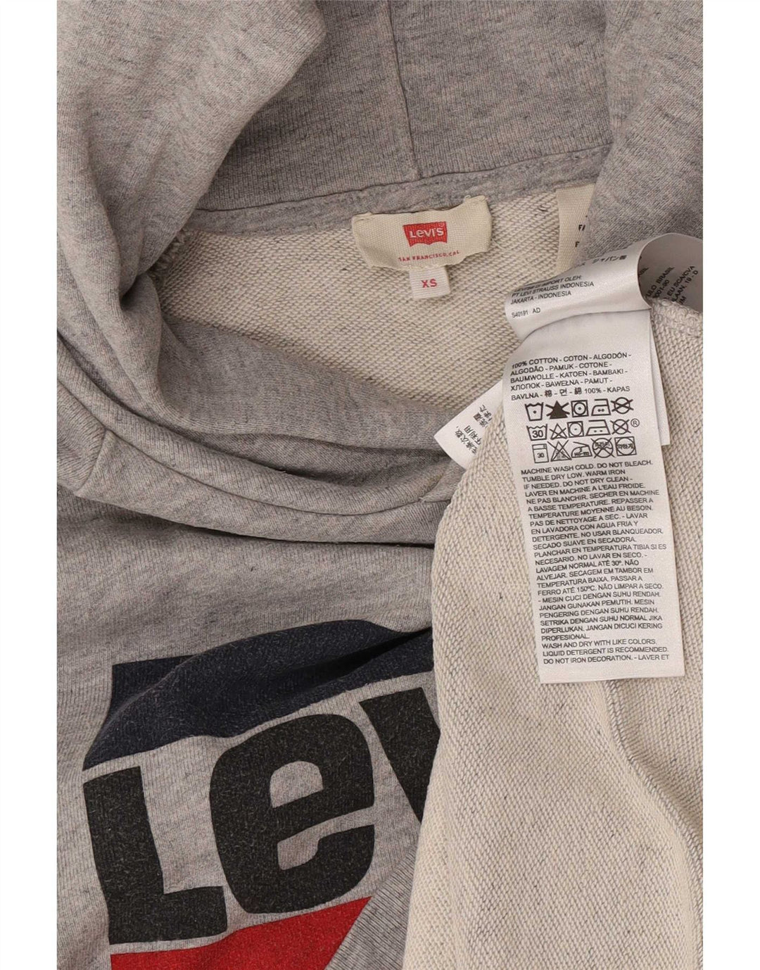 Levi's Grafisk hættetrøje til mænd XS Grå bomuld