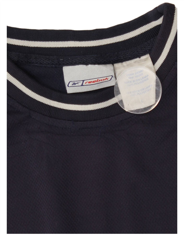 Reebok Herre T-Shirt Top Stor Marineblå Polyester