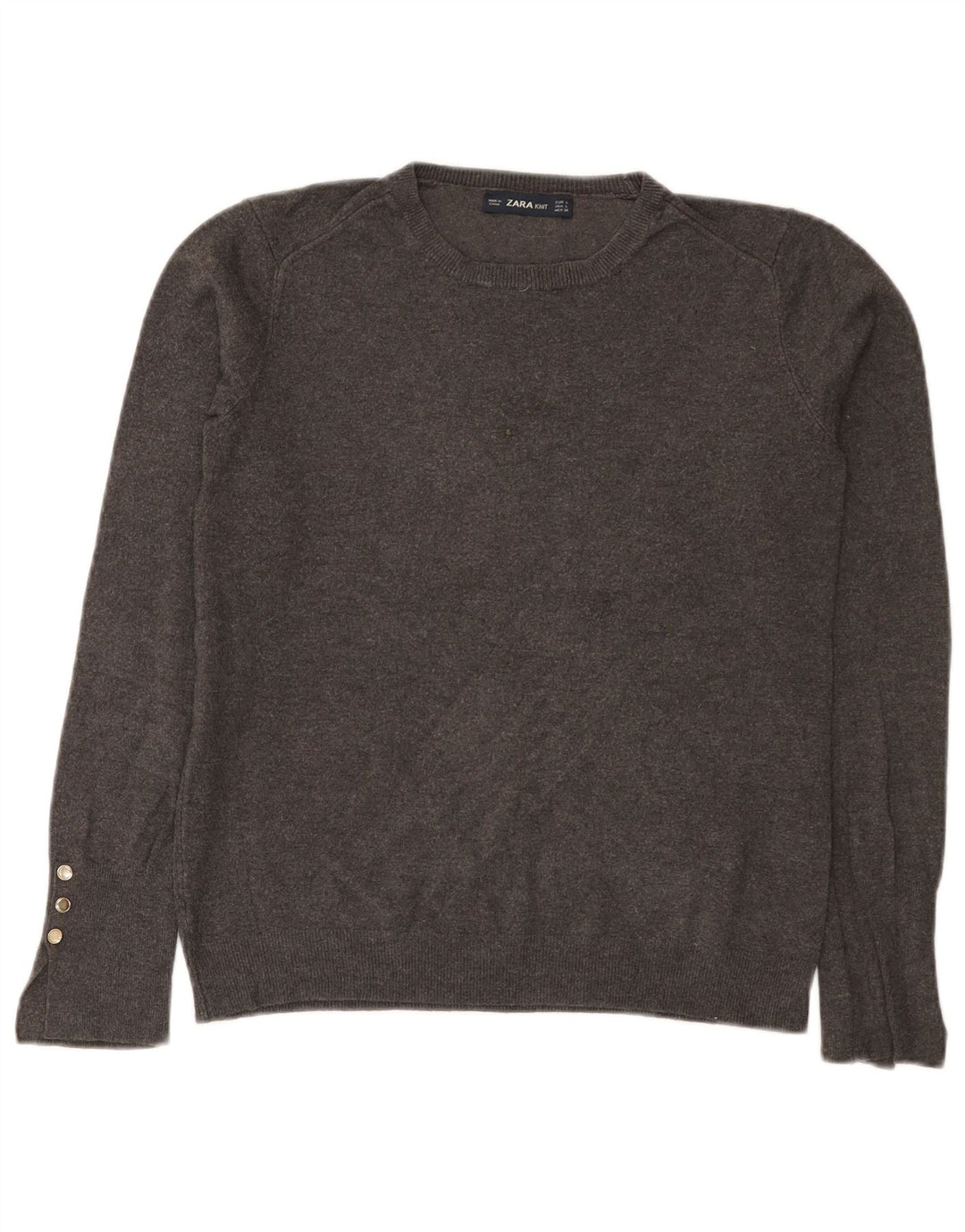 Zara Dame sweater med rund hals DK 14 Stor grå viskose