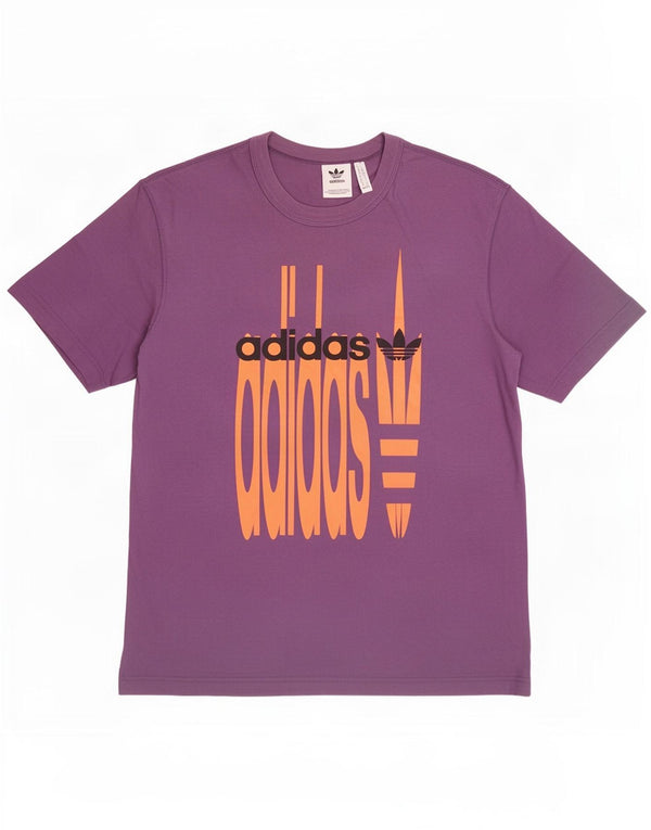 Adidas Herre grafisk T-shirt Top Medium Lilla Bomuld