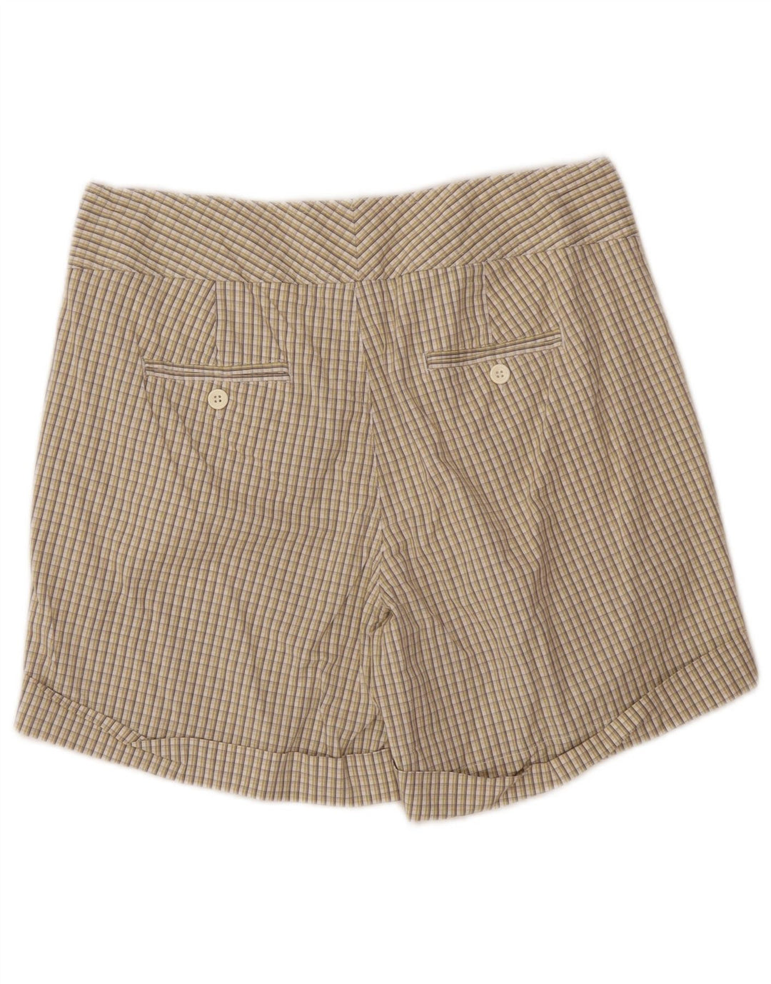 Dockers Dame Ideel Fit Chino Shorts US 10 Large W32 Grøn ternet bomuld