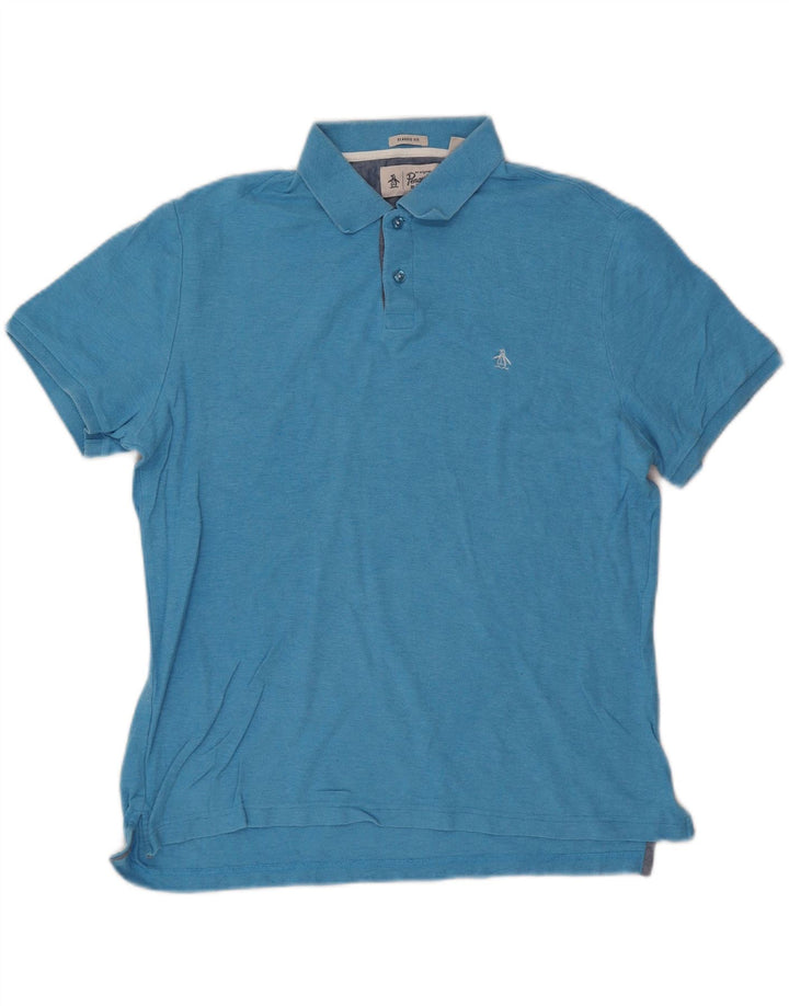PENGUIN Mens Classic Fit Polo Shirt Large Blue Vintage Penguin and Second-Hand Penguin from Messina Hembry 