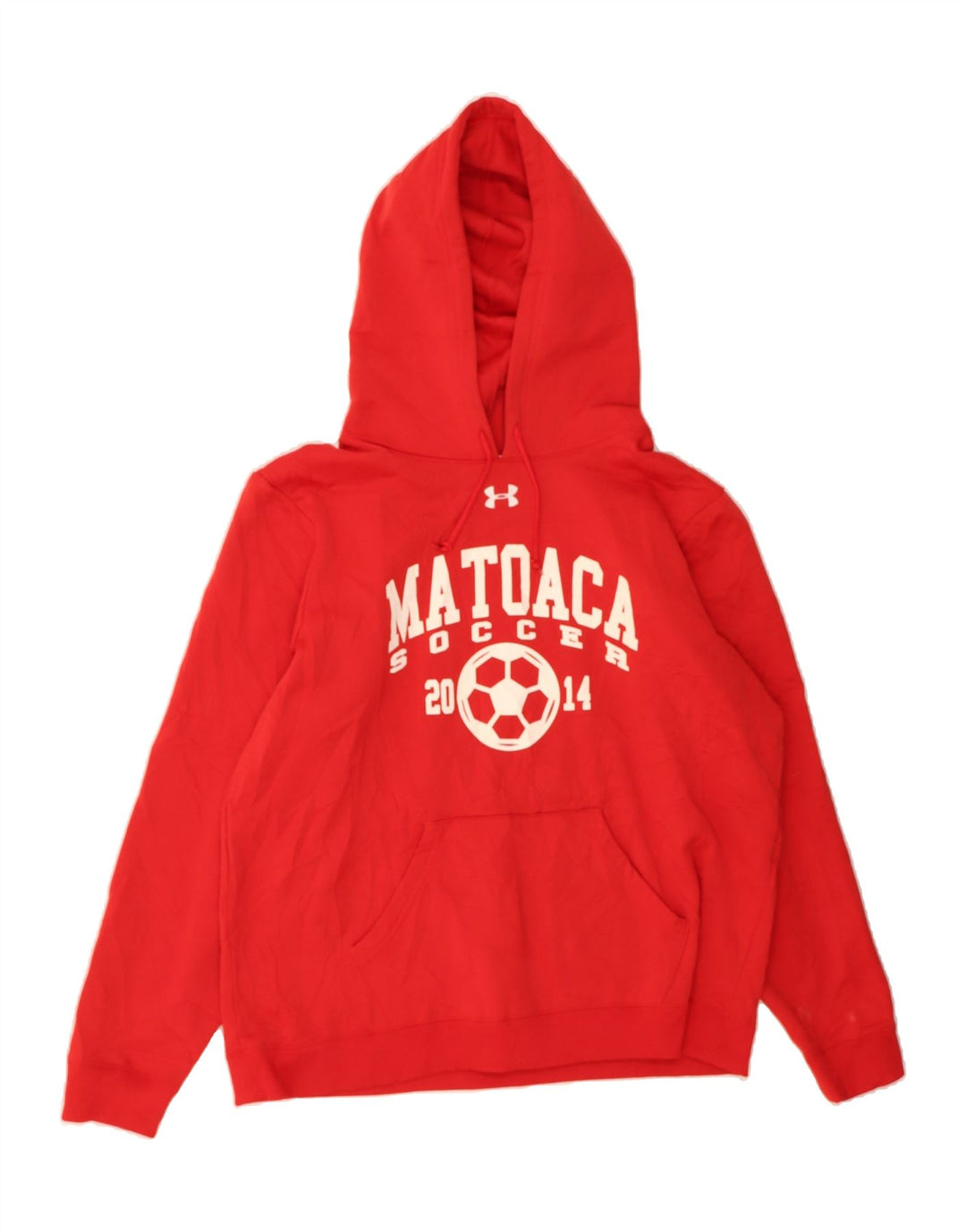 UNDER ARMOUR Womens Graphic Oversized Hoodie Jumper UK 18 XL Red Polyester Vintage Under Armour and Second-Hand Under Armour from Messina Hembry 