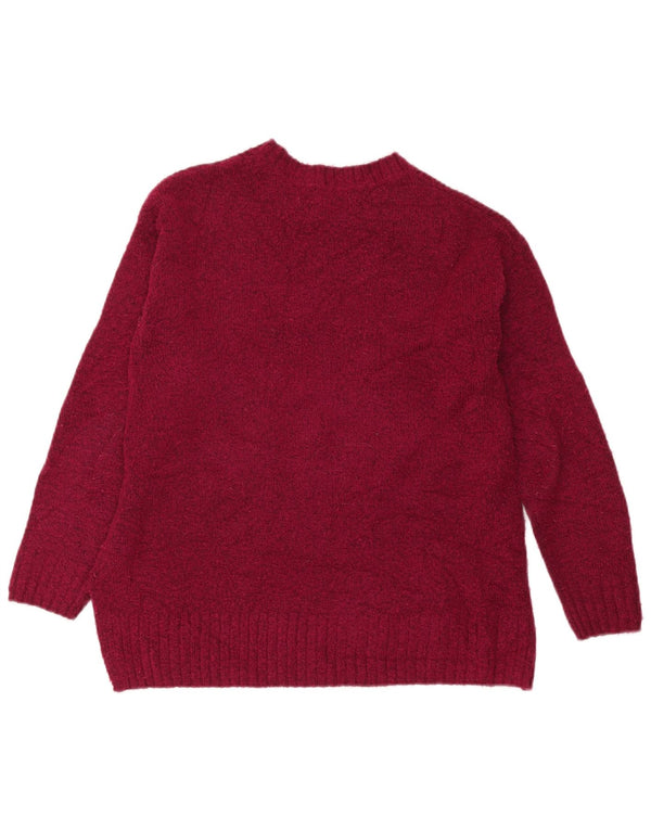 Marks & Spencer Dame Boat Neck Jumper Sweater UK 10 Small Burgundy