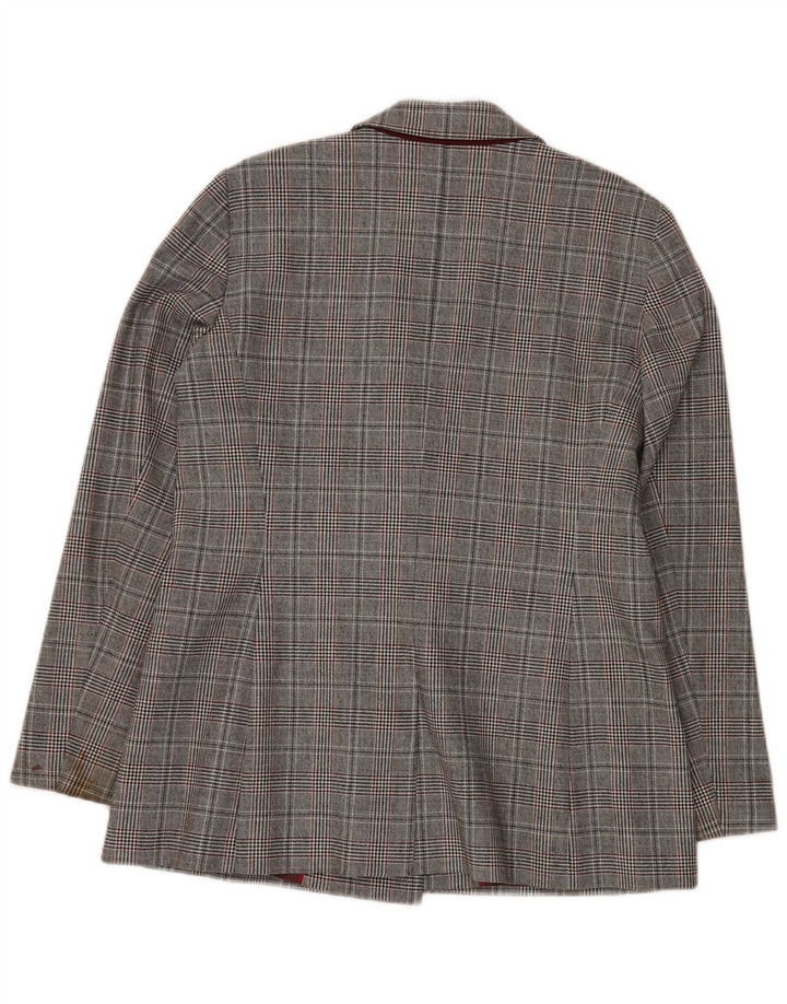 JIGSAW Dame Dobbeltradet Blazer Jacket UK 14 Large Grey Houndstooth