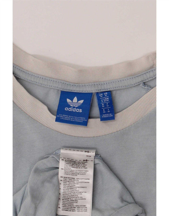 Adidas T-shirt top mellemblå bomuld til mænd