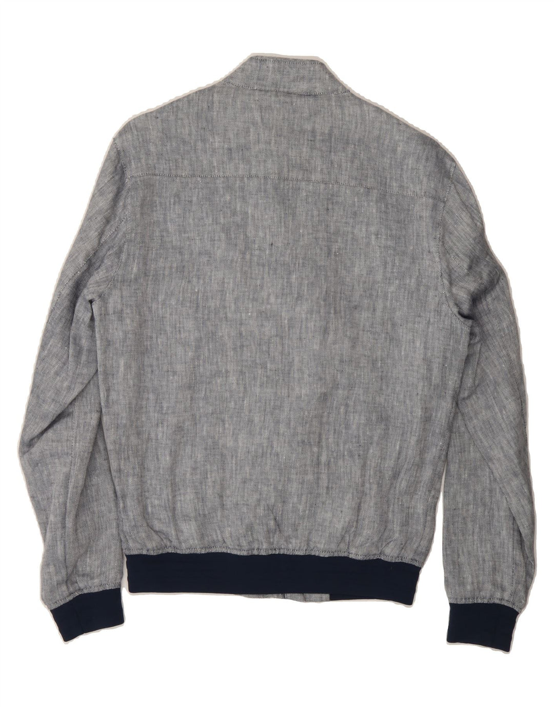 ZARA Mens Bomber Jacket UK 36 Small Navy Blue Flecked Polyester Vintage Zara and Second-Hand Zara from Messina Hembry 