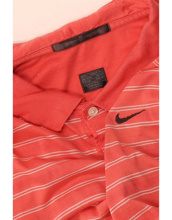 Nike Polo skjorte til mænd UK 42/44 Stor, rød stribet