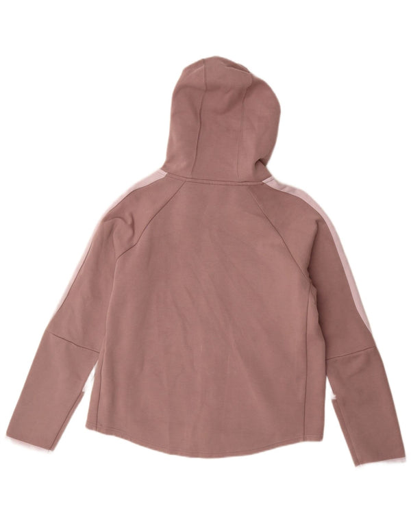 Puma hættetrøje med lynlås til kvinder UK 14 Medium Lilla Colourblock Bomuld