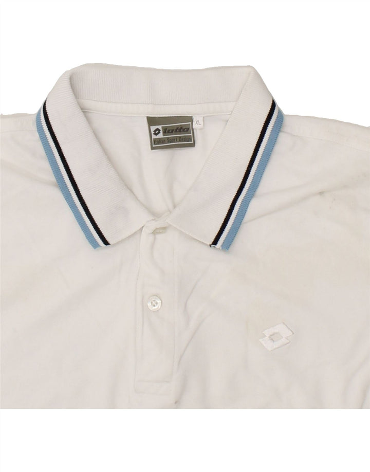 LOTTO Mens Polo Shirt XL White Cotton Vintage Lotto and Second-Hand Lotto from Messina Hembry 