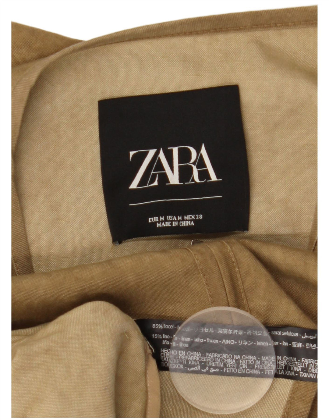 ZARA skjortekjole til kvinder UK 14 Medium Green Lyocell