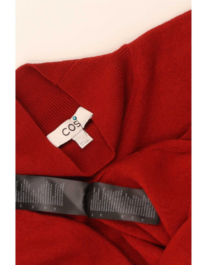 Cos Dame 3/4 ærmet oversize jumperkjole UK 10 Lille rød uld