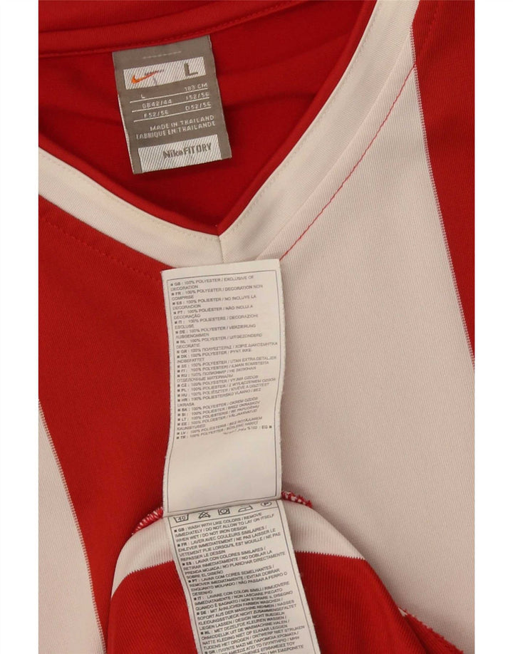 Nike Herre Top Langærmet UK 42/44 Large Rødstribet Polyester