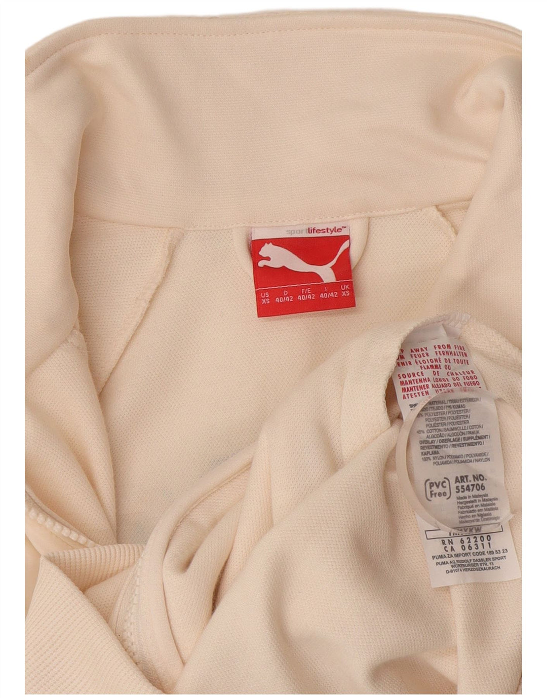 Puma Grafisk træningsdragt topjakke til kvinder UK 6 XS Hvid polyester