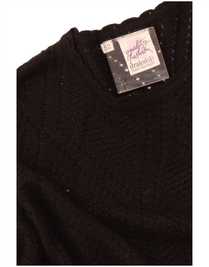 DRALON Dame sweater med rund hals IT 52 2XL Sort Akryl