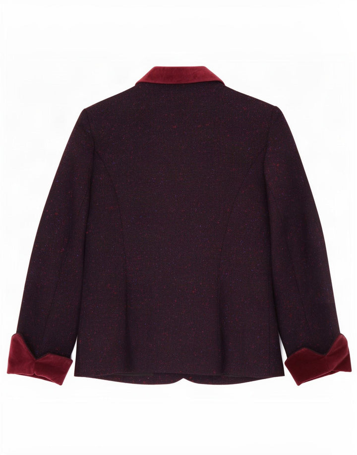 Reldan Dame 3 Button Blazer Jacket UK 14 Medium Burgundy Flecked New Wool