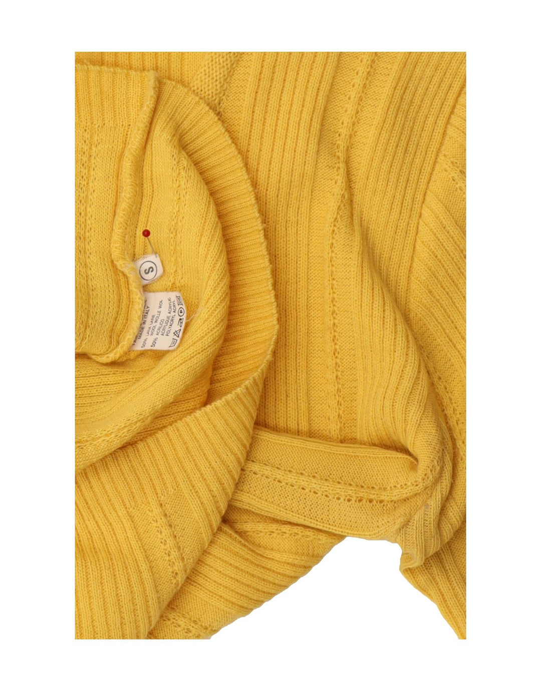 VINTAGE Womens Crew Neck Jumper Sweater UK 10 Small Yellow Wool Vintage Vintage and Second-Hand Vintage from Messina Hembry 