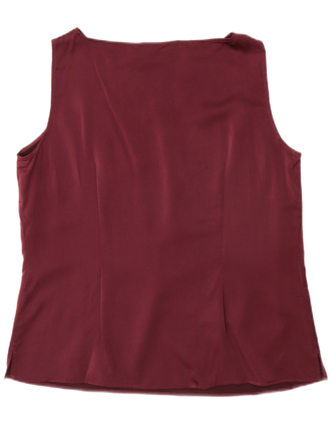 Marks & Spencer Dame ærmeløs bluse Top UK 18 XL Burgundy Polyester