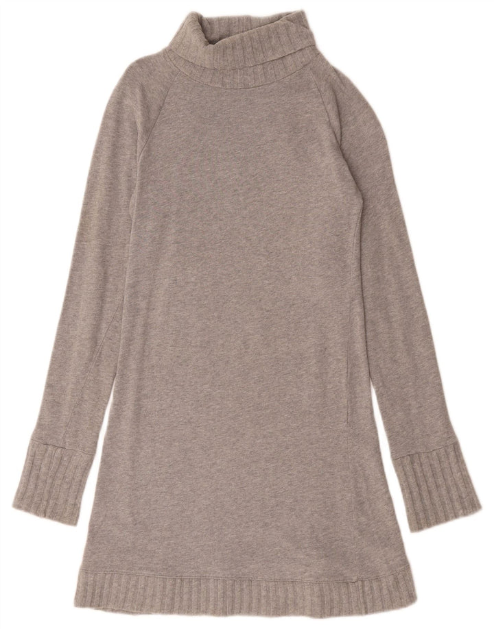 Zara Dame Langærmet Roll Neck Jumper Kjole UK 12 Medium Grey