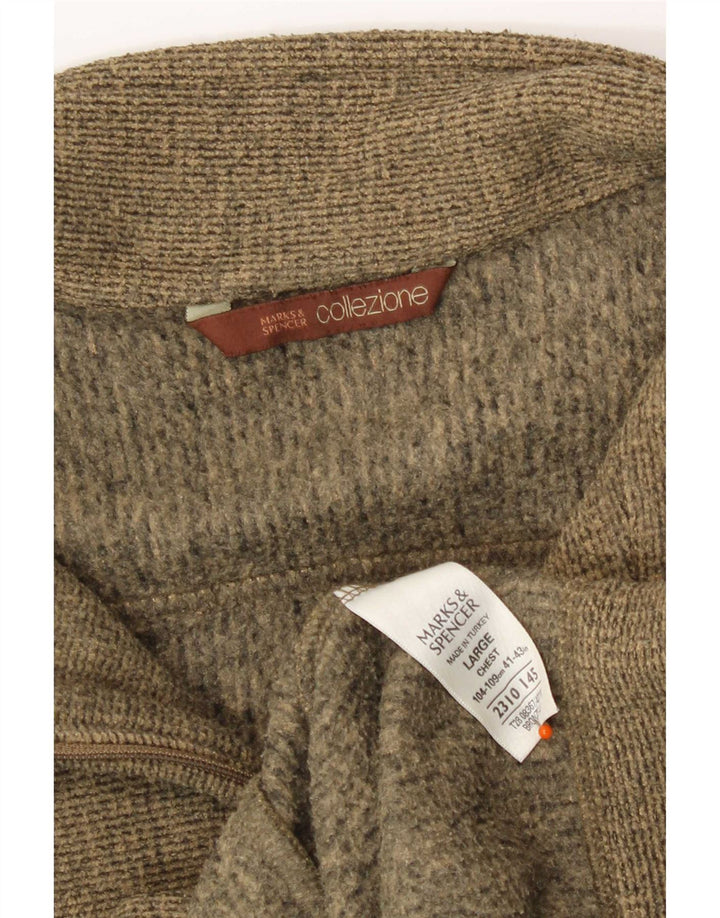 Marks & Spencer Herre træningsdragt Topjakke Stor Khaki Flecked Polyester