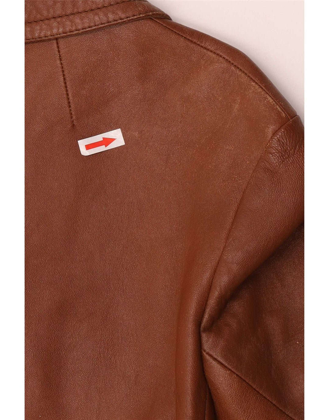 Vintage dame 3-knaps læderjakke UK 8 Small Brown