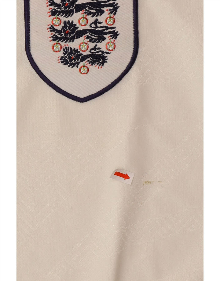 UMBRO Herre England 1993-1994 Hjemmegrafisk poloshirt XL hvid polyester