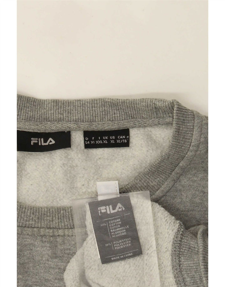 Fila Herre Grafisk Sweatshirt Jumper XL Grå Bomuld