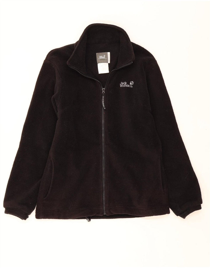 JACK WOLFSKIN Womens Fleece Jacket UK 10 Small Black Polyester Vintage Jack Wolfskin and Second-Hand Jack Wolfskin from Messina Hembry 