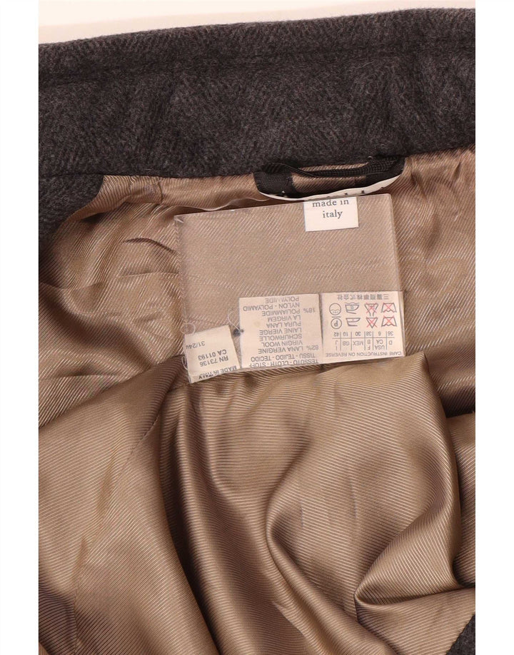 Marella Womens Military Double Breasted Coat UK 10 Small Grey Uld