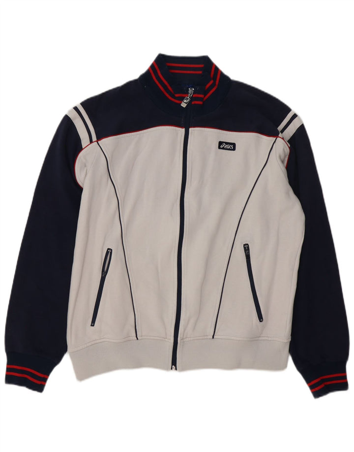 ASICS Grafisk træningsdragt til mænd, topjakke, stor hvid farveblok