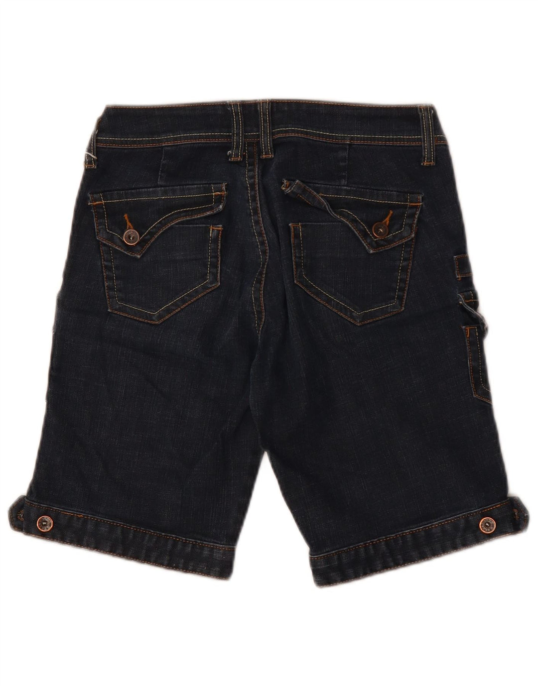 VINTAGE Dame Denim Cargo Shorts W28 Medium Navy Blue