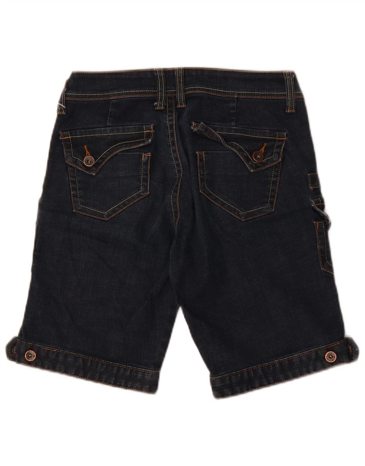 VINTAGE Dame Denim Cargo Shorts W28 Medium Navy Blue