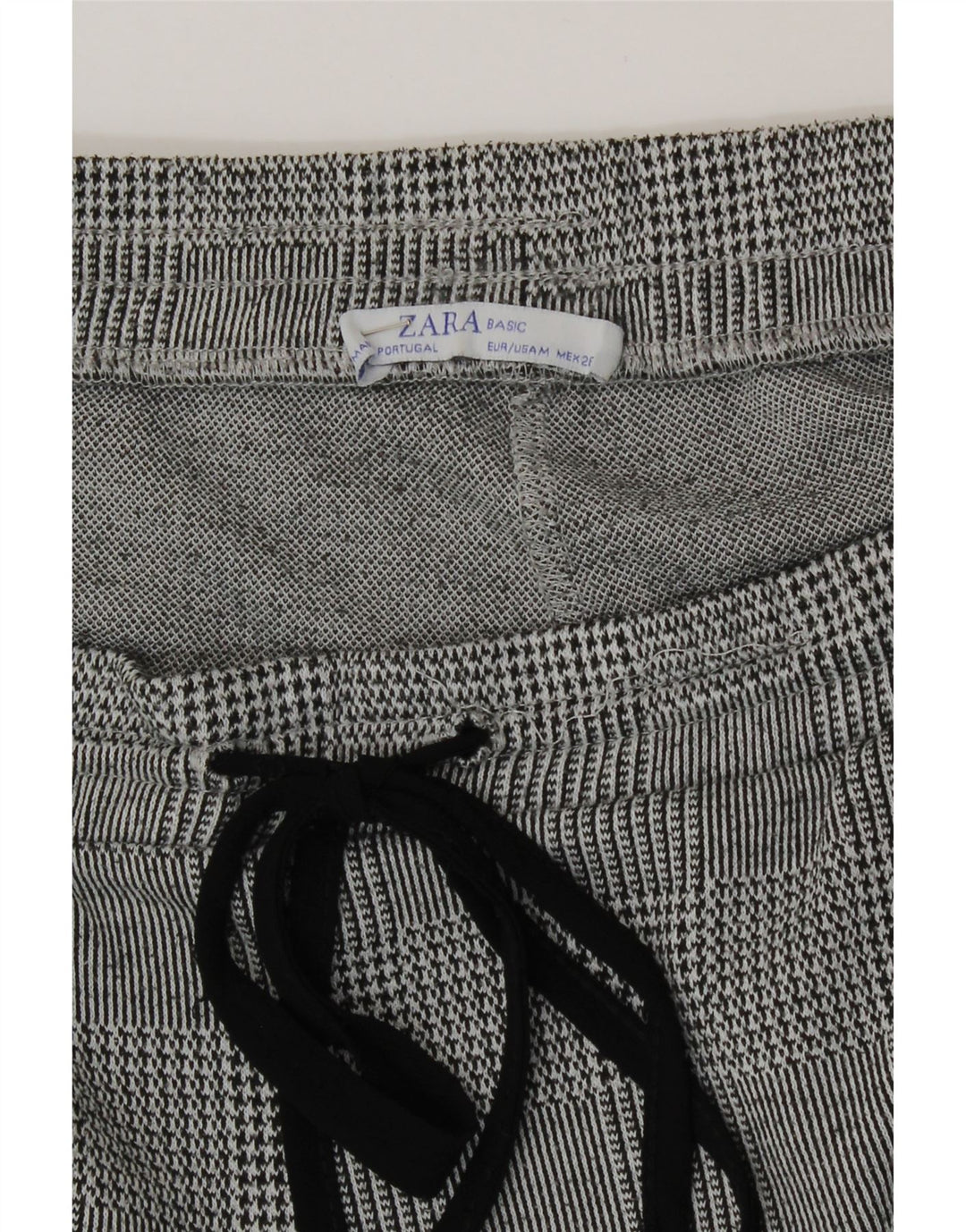 Zara Womens Crop træningsdragt Bukser UK 12 Medium Grey Houndstooth