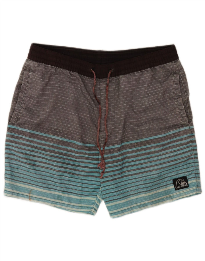 Quiksilver Badeshorts til mænd Small W29 L7 Gråstribet polyester